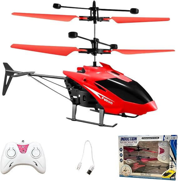Remote Control Helicopter, RC Helicopter with LED, Helicopter,Aircraft Model Helicopters with Light with Altitude Hold Controlled Airplane Model Flying Gift for Birthday（Red）