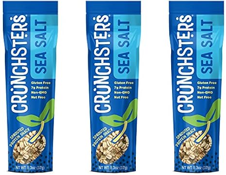 Crunchsters Sprouted Protein Snack Single Serve (1.3 oz) (Sea Salt, 3 Units)