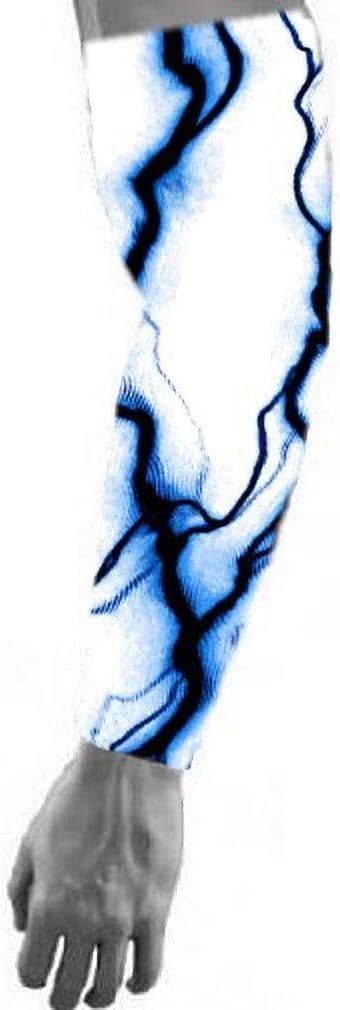 Baseball Football Sports Compression Arm Sleeve Blue White Lightning