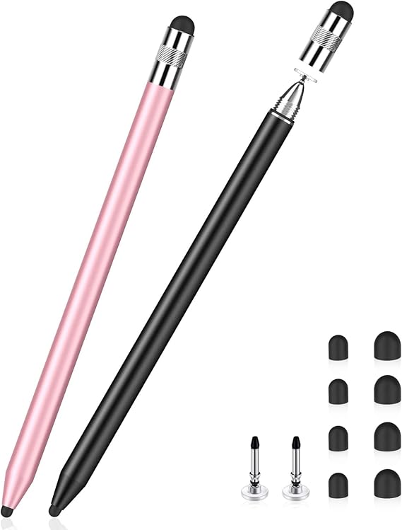 Stylus Pen for iPad iPhone, Styluslink 3 in 1 Universal Capacitive Stylus Pen for Touchscreen iPhone iPad Air Mini Pro Android Phone Chromebook Tablet Sumsung Laptop All Touchscreens (2 Pack)