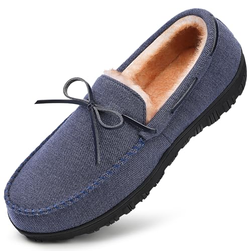 MIXIN Mens Slippers Indoor Outdoor Memory Foam House Shoes Anti-Slip Moccasins Slippers for Men