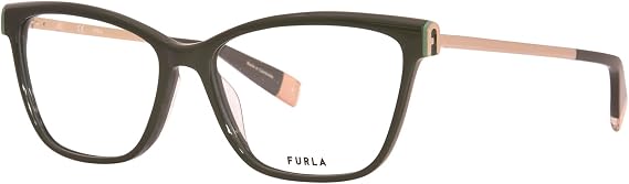 Furla VFU631 0D80 Eyeglasses Women's Green Full Rim Butterfly Shape 55mm