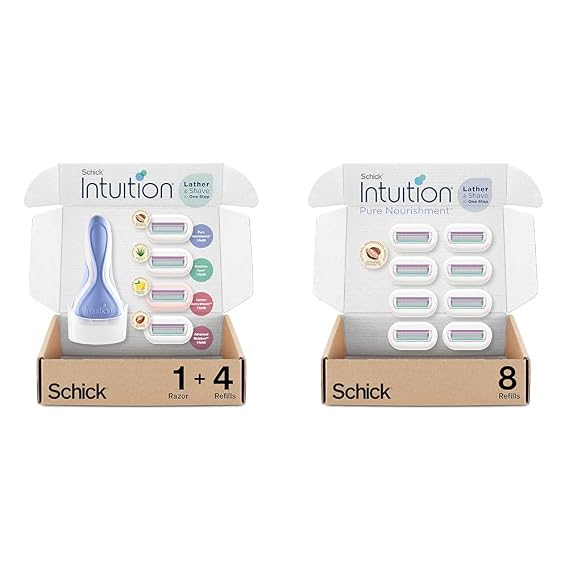 Schick Intuition For Women Variety Pack With 1 Razor Handle And 4 Intuition Razor Blade Refills - Shaving Kit