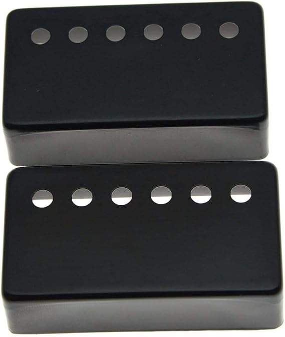 Dopro Set of 2 Metal Humbucker Guitar Pickup Cover Brass Humbucker Pickup Covers 49.2mm/52mm Pole Spacing Black