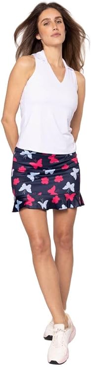 GOLFTINI Womens Golf Skort 17.5" Fashionable Performance Skirt with Built-in Shorts