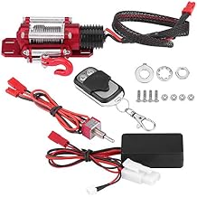 PerGar Rc Car Winch, Rc Winch Controller, Metal Winch with Remote Controller, 1/10 Scale Rc Model Vehicle Crawler Car Accessory, 1/10 Rc Crawler Accessories