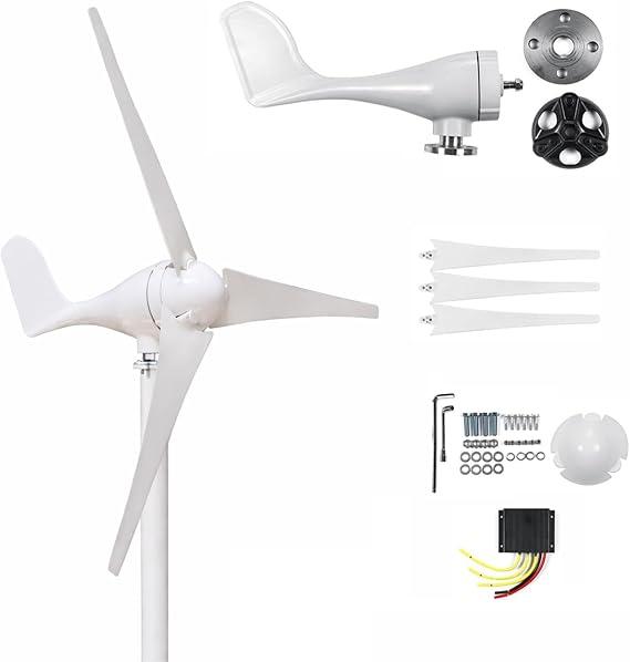 Wind Turbine Generator With MPPT Controller, 3-Blade Nylon Fiber Turbine