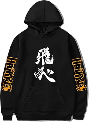 NUFR Unisex Hoodie Volleyball Club Letters Printed Hooded Swetshirt Anime Jacket for Men and Women