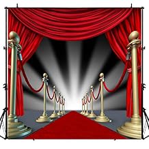 Sensfun 8x8ft Red Carpet Curtain Photography Backdrops Graduation Prom Party Decorations Backdrop Background for Wedding Photo Booth Props