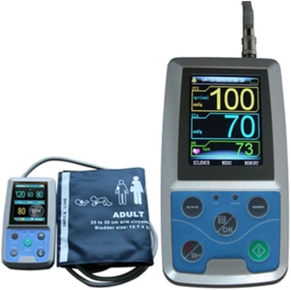 Monitor 24Hour Ambulatory Blood Pressure Monitor Holter Abpm50+3 Pcs Cuffs,PC Software,Child+Adult+Large Adult Cuffs,1 cuff