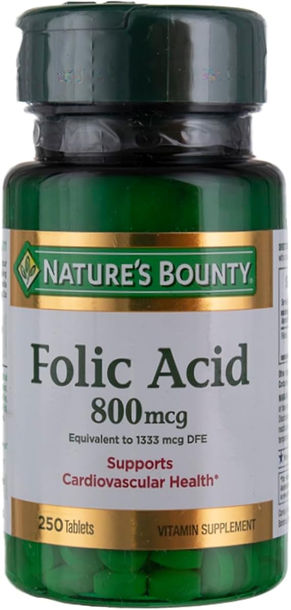 Nature's Bounty Folic Acid 800 mcg Tabs, 250 ct