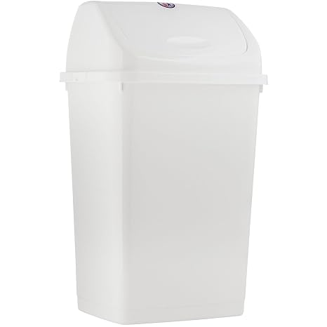 Superio Kitchen Trash Can 13 Gallon with Swing Lid, Plastic Garbage Can Outdoor and Indoor, Large 52 Qt Recycle Bin and Waste Basket for Home, Office, Garage, Patio, Restaraunt (White)
