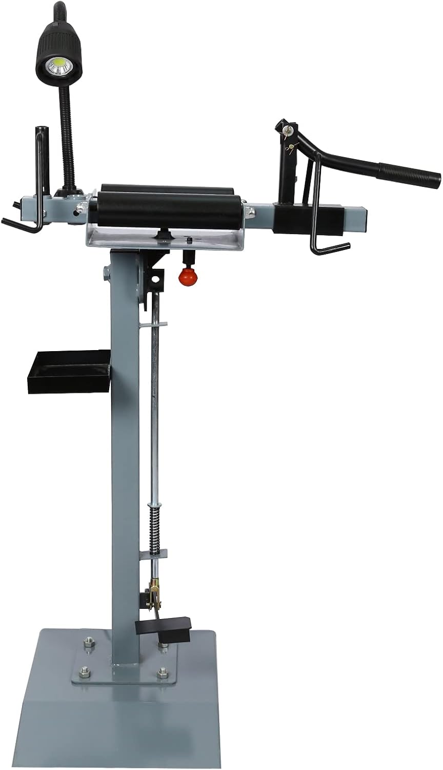 ZeHuoGe Manual Tire Spreader Portable Tire Changer, with Stand Adjustable LED Light Tire Spreader Tool for Light Truck and Car Automotive