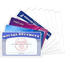 Sooez 10 Pack Social Security Card Protector, 24 Mil Thick Card Protector Sleeves, Protective Credit Card Sleeve, Clear Card Sleeves, Perfect Fit for Social Security, Medicare, Credit, Business Card