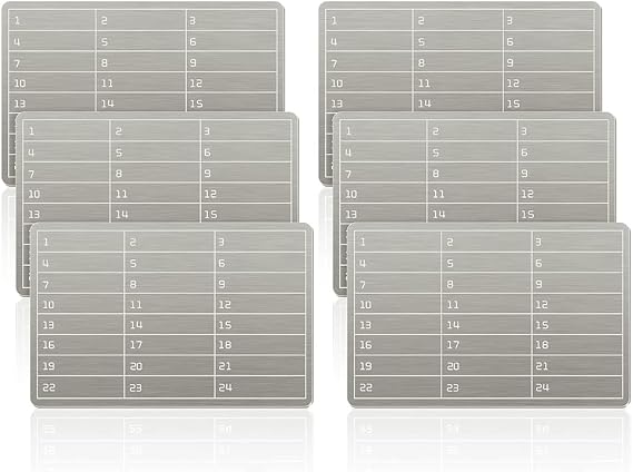 Crypto Wallet 6 Plates Stainless Steel for Bitcoin Hardware Cold Backup for Bitcoin Storage of Cryptocurrency