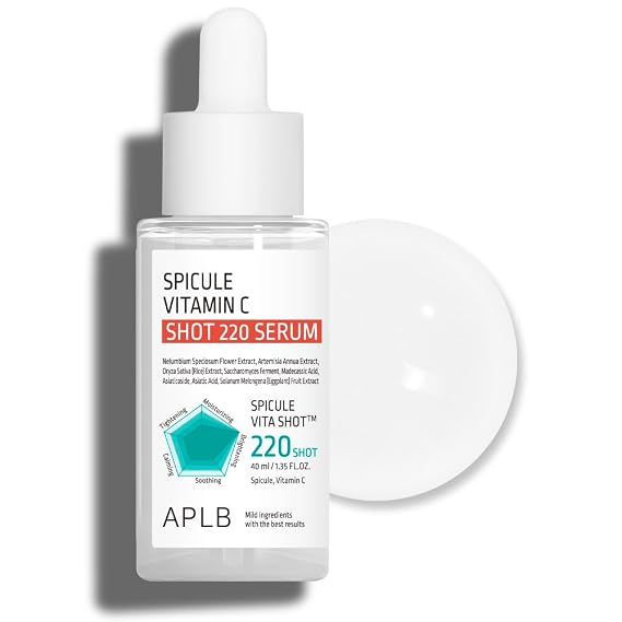 APLB Spicule Vitamin C Shot 220 Serum | SPICULE VITA SHOTTM 220 1.35 FL.OZ/Korean Skincare, Gentle Exfoliation, Dark Spots, Long lasting hydration, Revitalize for gentle and improve skin texture
