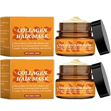 Collagen Hair Mask for Dry & Damaged Hair, Moisturizing Deep Repair Conditioning Hairs Mask, Nourishing and Repairing Smooth Hairs Masque Care for Relieve Frizz and Tangles (2Pcs)