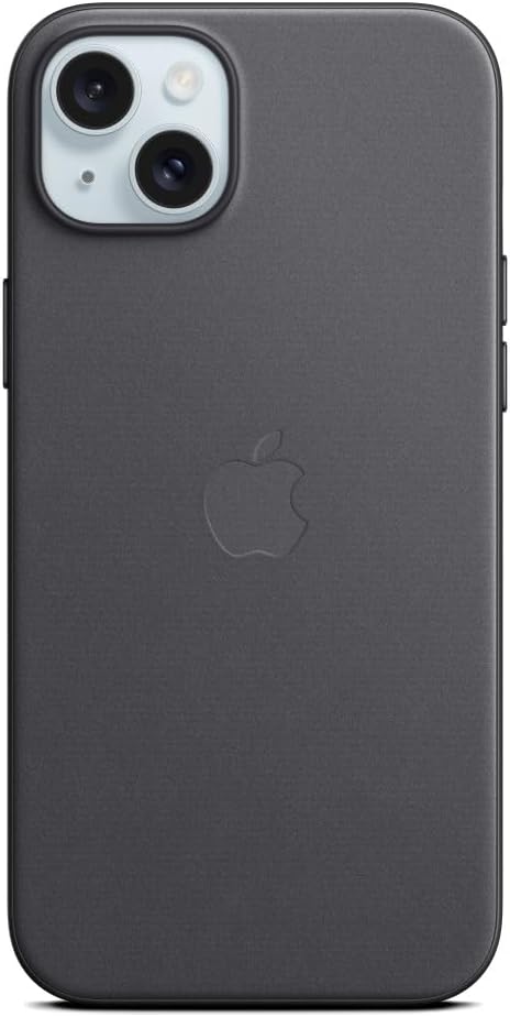 Apple iPhone 15 Plus FineWoven Case with MagSafe: Lightweight Phone Case, Wireless Charging Compatible, Soft Suedelike Finish; Black
