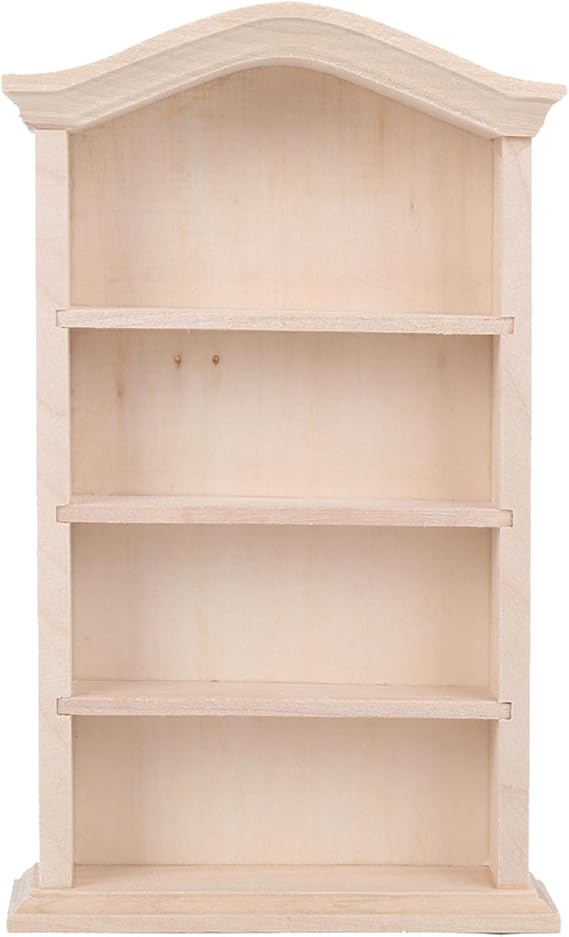 3.851.16.1 in Miniature Wooden Bookshelf for Dollhouse Books | 1 PCS 1:12 Mini Bookshelf Bookcase for Doll house Furniture
