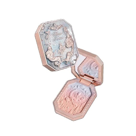 Huazhixiao Cheek Blush Moonlight Mermaid Tri-Color Gradient Blusher,Contour and Highlight Blush Palette, Easy to Sculpt the Face Shimmer Illuminator Highlighters for a Glowing Look (#01)