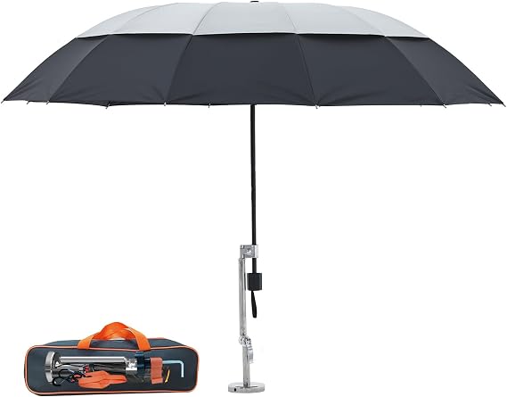 Heavy-Duty Magnetic Umbrella with Clamp, 60-Inch,-UV Canopy for HVAC, Welding, Roofing Dual Base for Metal and Non-Metal Surfaces Waterproof, Base Fits Multiple Umbrella Sizes