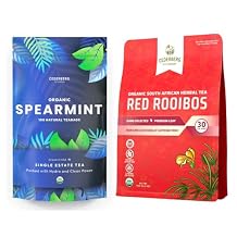 Cederberg Tea Company Organic Herbal Teas Spearmint 100 count & Red Rooibos 30 count Single-Estate Tea Bundle - 130 Tea Bags