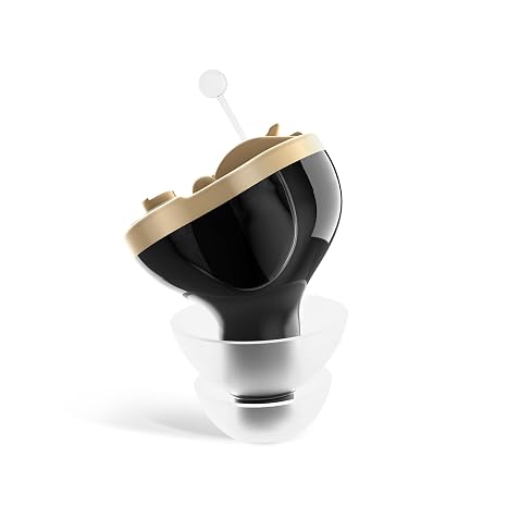 Premium Compact In-Ear Digital Sound Enhancer - Near-Invisible Noise-Reducing Audio Amplification Device for Clear Sound in Any Environment - Left Ear (Black)