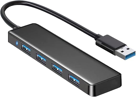 High-Speed 4 Port USB Hub 5Gbps Data Hub Splitter, Stable Multi-Port Expander Adapter for Laptop Desktop PC, Xbox, External Hard Drive, Flash Disk, Printer