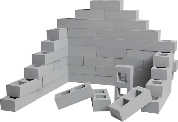 Deekin 30 Pcs Large Foam Brick Building Blocks for Kid, Square Holes