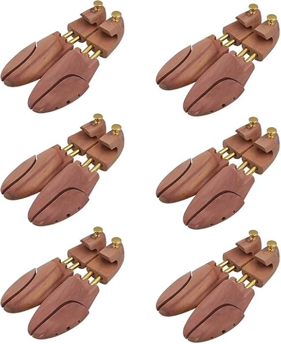 Cedar Shoe Trees for Men, Wood Shoe Tree with Twin Tube 6 Pack, 714 Size Shoe Accessories for Sneakers, Boots