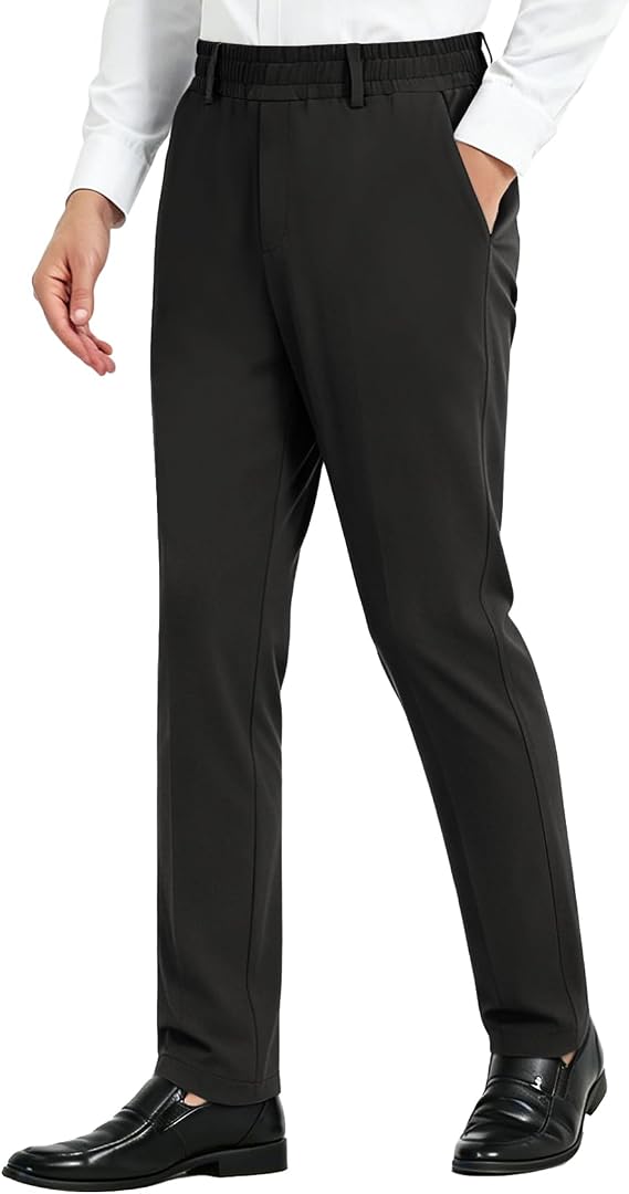LETAOTAO Mens Elastic Waist Seniors Pants for Elderly with Magnet Button