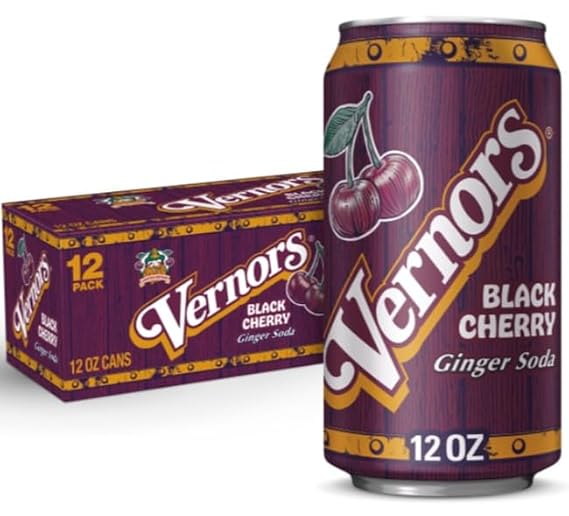 12 pack of Black Cherry Ginger Ale - 12oz cans Soda Pop Soft Drink