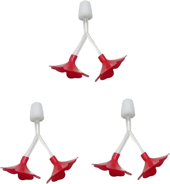 3PCS Flower Hummingbird Feeders Y Shape Design Garden Birdwatcher Essentias Waterer Outdoor Bird Feeding Station Y Shape Hummingbird Feeder