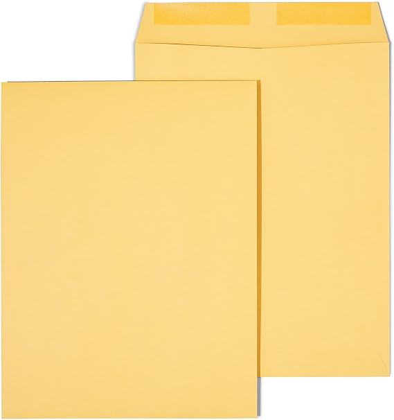 Staples 9.5x12.5 Brown Kraft Catalog Envelopes, Gummed, 100/Carton