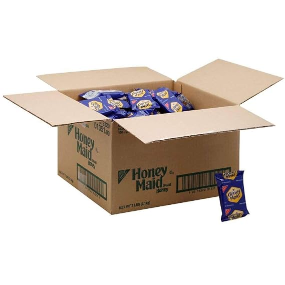 NABISCO Whole Grain Graham Crackers, Individually Wrapped Snack Packs, 0.75 oz, Bulk Case of 150 (Food Service)