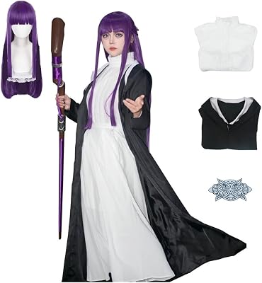Women Anime Cosplay Costume Uniform White Dress Cloak Halloween Party Outfits Full Set