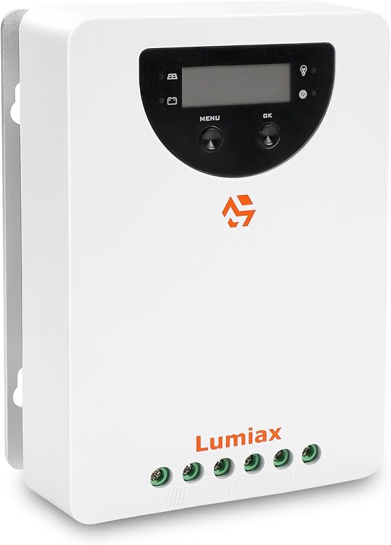 40 Amp Solar Charge Controller, 12V/24V DC Input MPPT Solar Charge Controller, Solar Panel Regulator for Gel Sealed Flooded and Lithium Battery Negative Ground