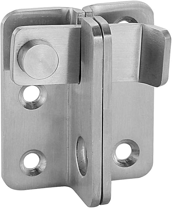 JQK Flip Latch, (Extra Thick 3mm) Stainless Steel Heavy Duty Gate Latcher Door Latch with Safety Packlock Hole, Brushed Finish, DL150-BN