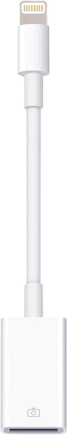 Lightning to USB Camera Adapter Lightning Female OTG Cable Adapter for Select iPhone,iPad Models Support Connect Camera, Card Reader, USB Flash Drive, MIDI Keyboard, White