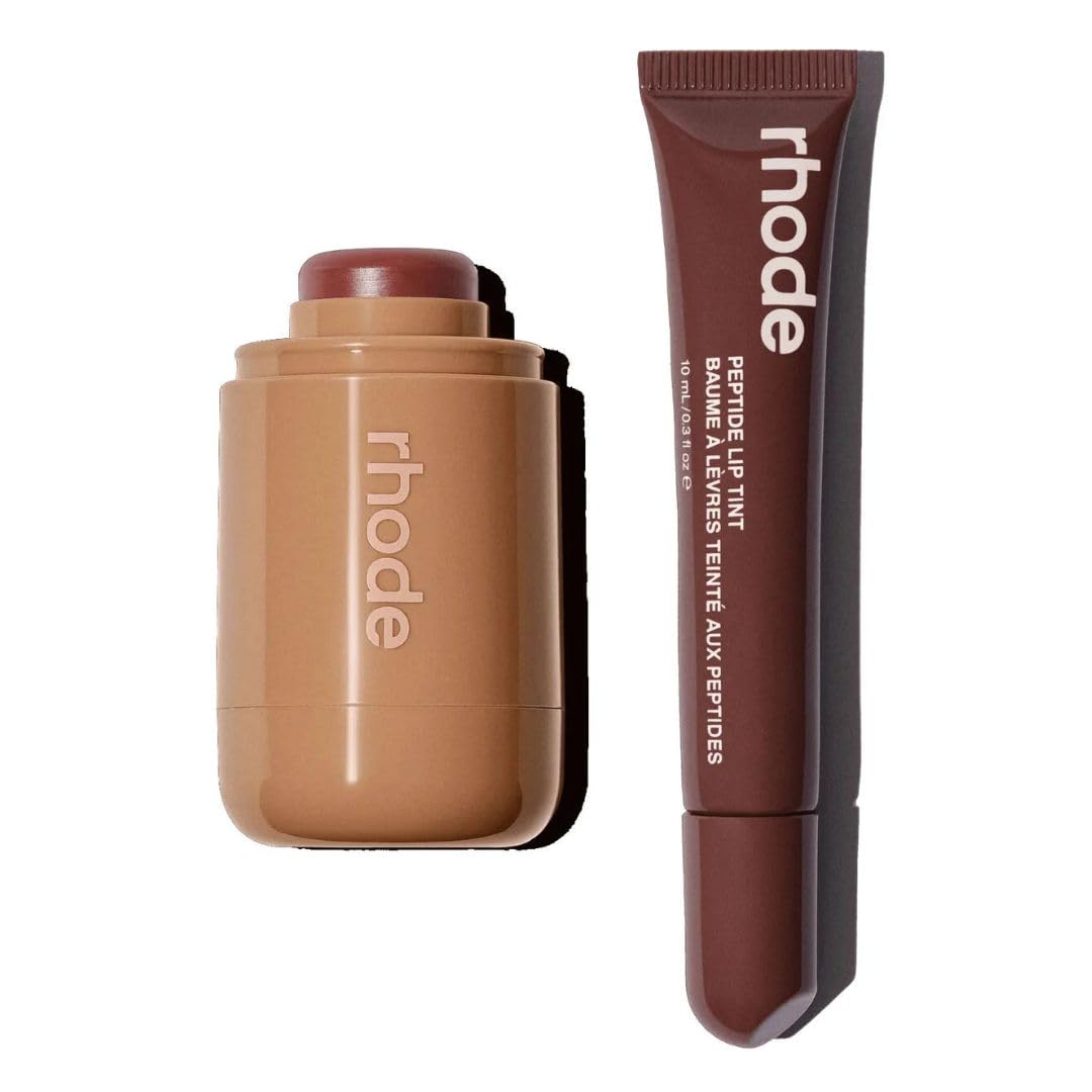 Rhode Pocket Blush - Toasted Teddy 0.18oz with Peptide Lip Tint - Espresso 0.3 oz