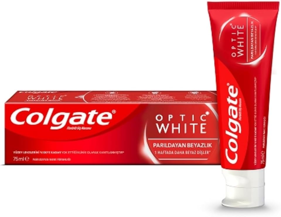 Colgate Optic White Diş Macunu, Parıldayan Beyazlık, 75 ml, 4'lü Set
