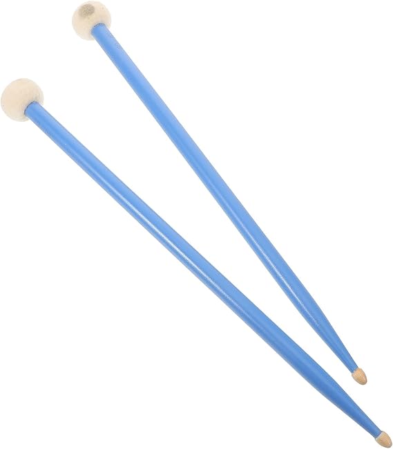 1 Pair Dualhead Percussion Instrument Mallets with Maple Wood Handles and Soft Felt Heads for Timpani and Percussion Instruments, for Practice and