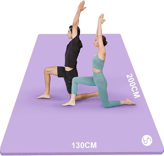 Yoga Mat XXL 200 x 130 cm NBR 15 mm/10 mm Thick and Comfortable Gymnastics Mat for Home Fitness Yoga Pilates Parent-Child Activities Senior Fitness Play Mat for Dogs
