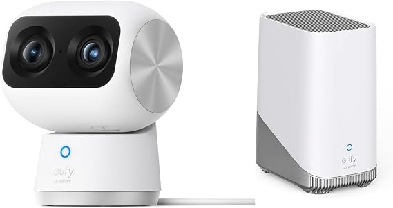 eufy Security eufyCam S350 4K UHD Indoor Camera with 8× Zoom and 360° Pan &Tilt S380 HomeBase (HomeBase 3),eufy Edge Security Center, Local Expandable Storage up to 16TB, Product Compatibility