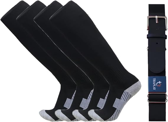 Thaplay Baseball/Softball Belt for Kids Boys Youth Men Women Adult (2 Pairs of Socks and Belt) With 2 Pairs Baseball socks