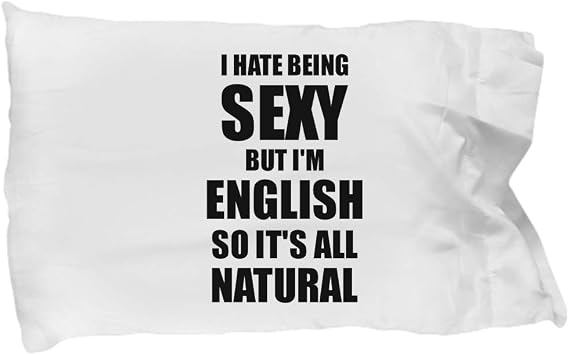 EzGift Sexy English Pillowcase Funny Gift for Husband Wife Bf Gf England Pride Pillow Cover Case Set Standard Size 20x30