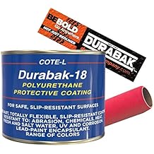 Durabak-18 Smooth Exterior Paint KIT + Roller | Roll On or Spray On Coating DIY Custom Coat for Auto Body, Automotive Rust Proofing, Boat Repair, Scratch Guard (Quart, Cream)