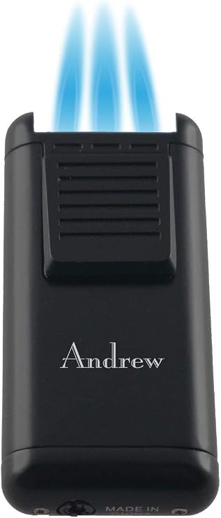 Personalized Visol Antero Black Triple Torch Lighter with Free Laser Engraving (Text)