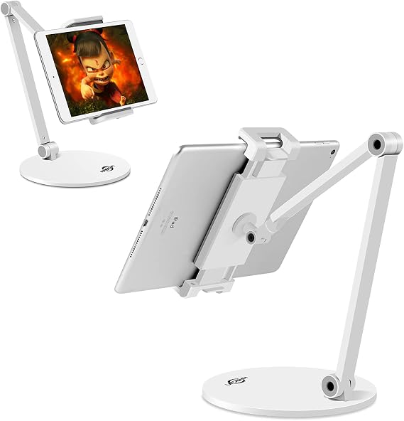 Tablet Stand,Tightness Adjustable 360Rotatable Multi-Angle Eye-Level Aluminum Solid Long Arm Tablets Stands for iPad Pro Air,Microsoft Surface Pro 3/4/5/6/7/X,Samsung Galaxy Tabs,Kindle,etc