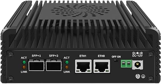 Firewall Appliance Mini PC, New 12th gen Intel N150 Soft Router 2X10G SFP+ Intel 82599ES Optical Port chip+ 2XI226-V 2.5G Nvme 2XHD DDR5 NAS Server VPN Router PC AES-NI HDMI DP (NO RAM NO SSD)